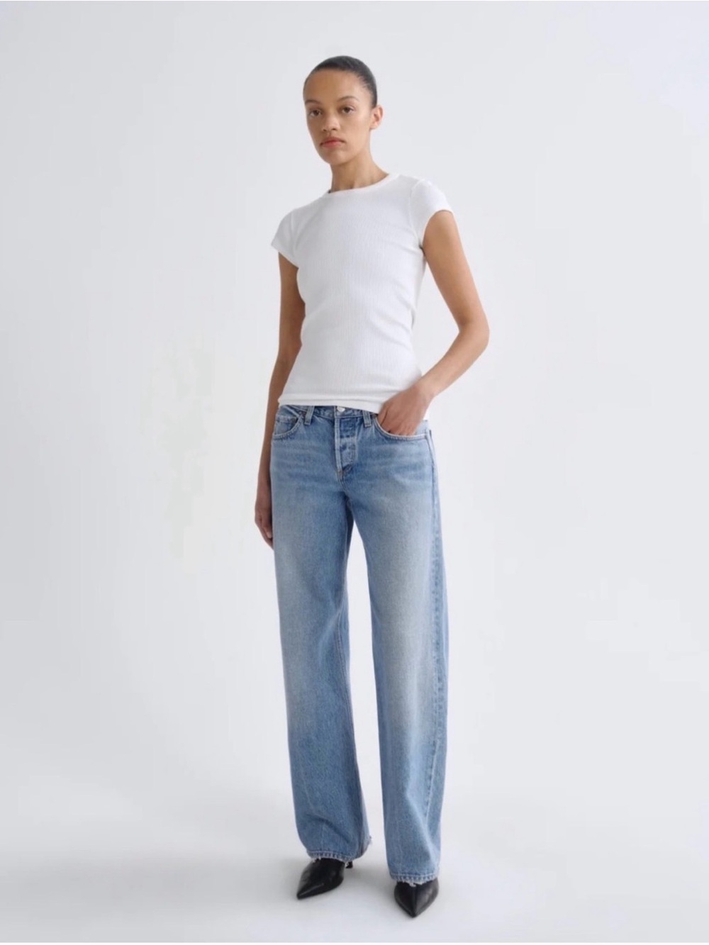 Agolde Low Rise Loose Jeans in Vault Wash